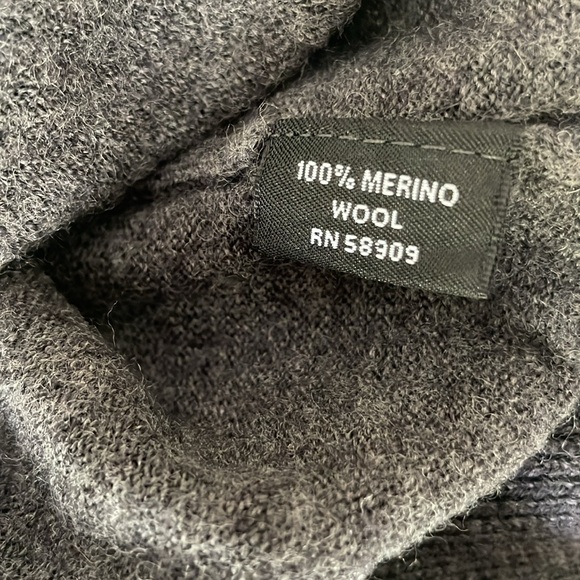 Murano SZ L Gray Long Sleeve Mock-Neck Pull Over Sweater 100% Merino Wool - Picture 5 of 12